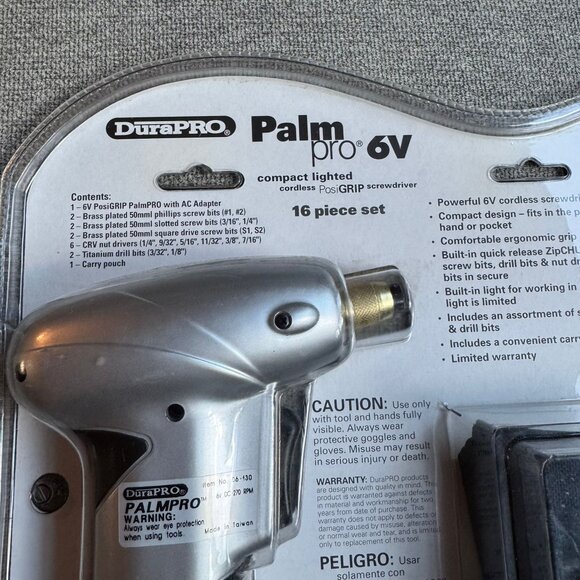 DuraPRO Palm Pro 6V Compact Lighted Cordless Screwdriver Drill 16 Piece - Picture 5 of 10